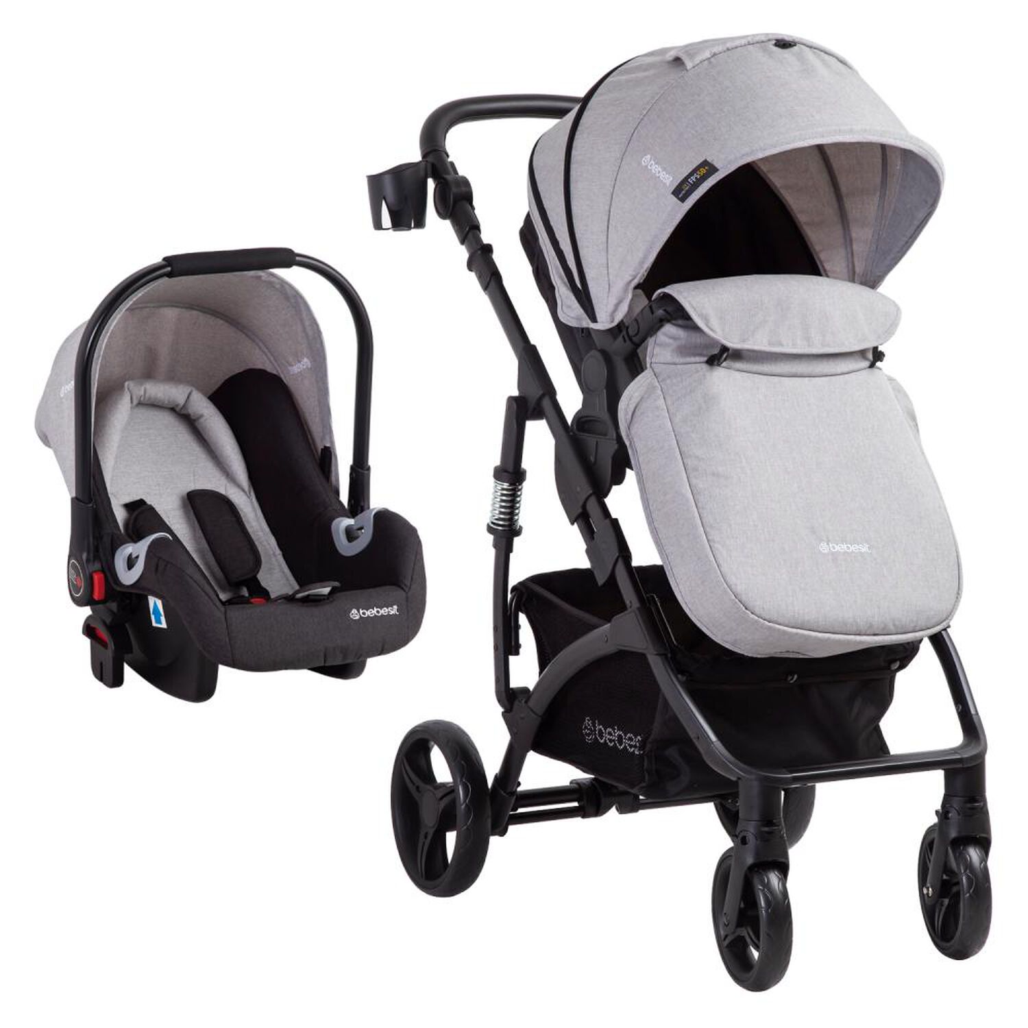 Coche Cuna Travel System Bebesit Explorer Lx Gris image number 1.0