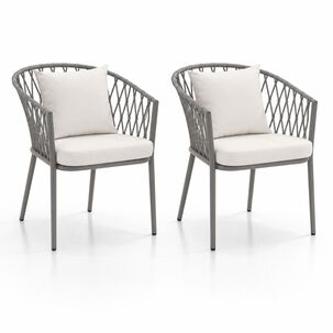 Pack De 2 Sillas De Terraza Trame - Aluminio Y Cuerda