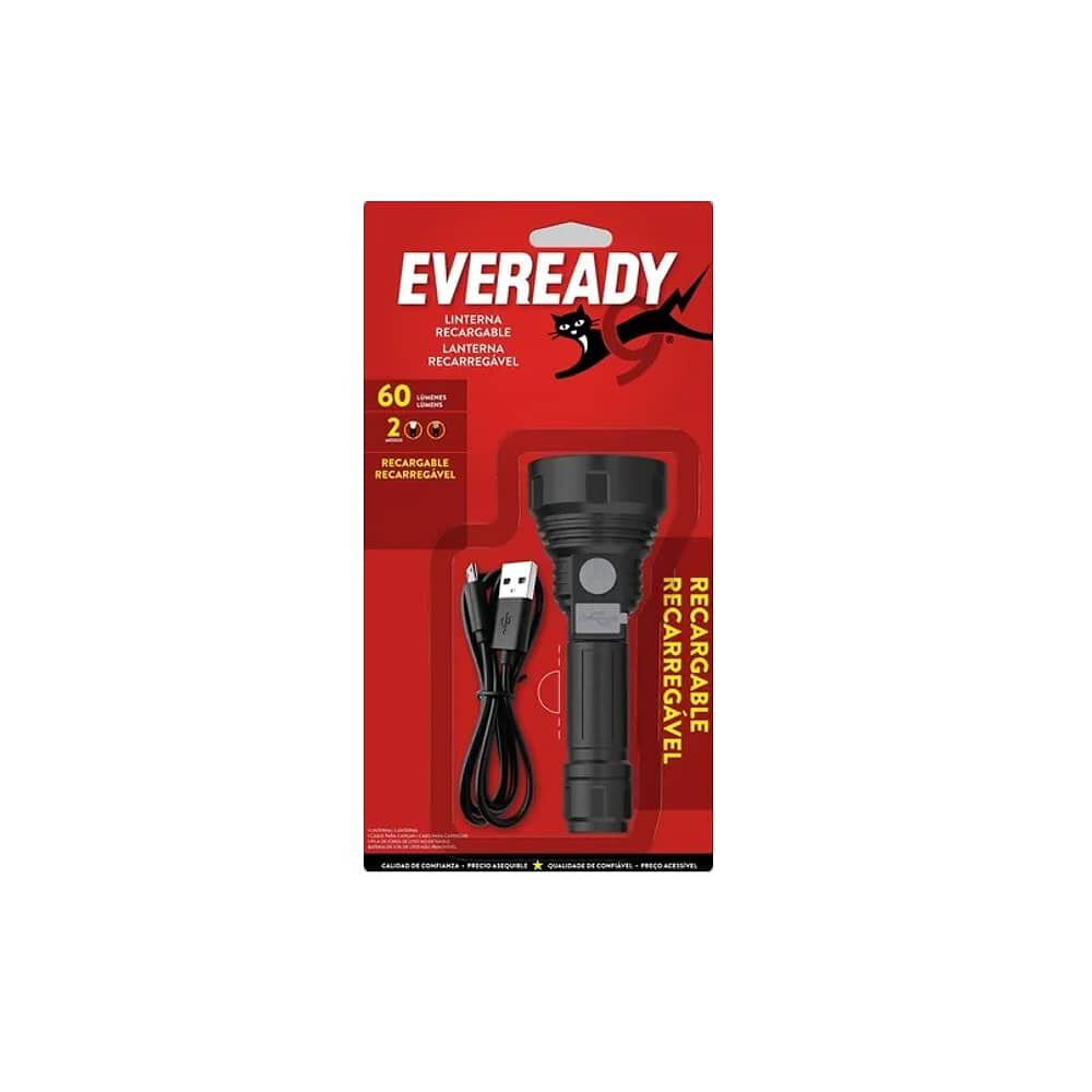 Linterna Eveready Led Recargable Usb 60 L&uacute;menes Evrvphcl4 image number 0.0