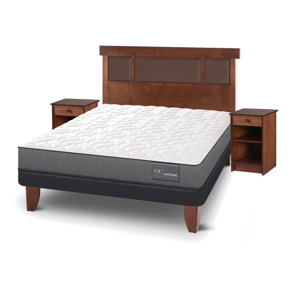 Cama Europea Cic Anatomic / 2 Plazas / Base Normal + Set De Maderas image number 2.0