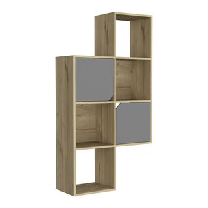 Biblioteca De Muro Con 2 Puertas Fm-039c - Café Claro