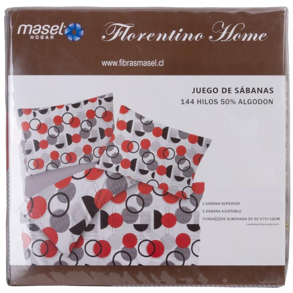 Juego De S&aacute;banas Masel Circulos / 2 Plazas / 144 Hilos image number 1.0