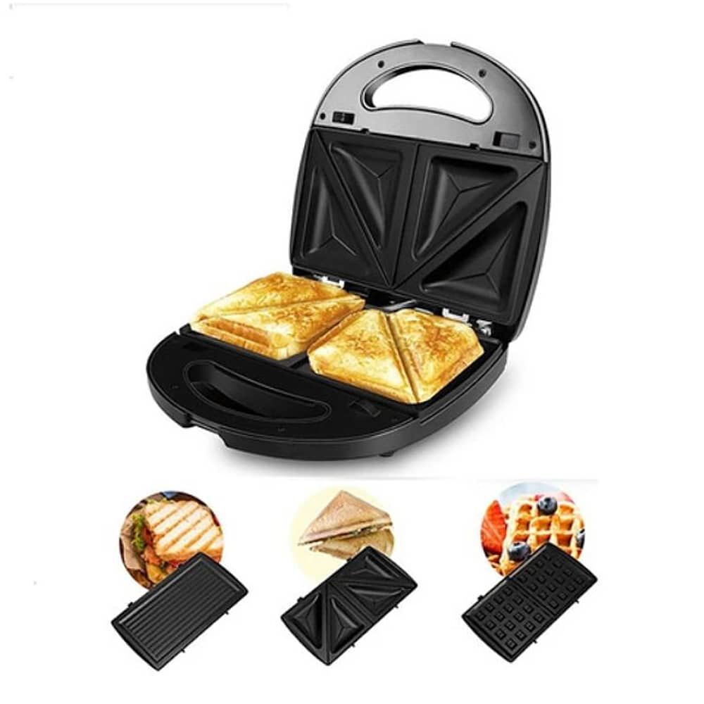 Sandwichera 3 En 1 Multiuso De Desayuno, Tostadas, Waffles image number 0.0