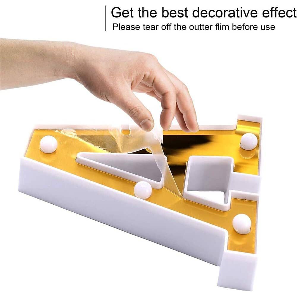 Letra Led 16 Cm Doradas Espejos Gold Candy Bar Matrimonios image number 5.0