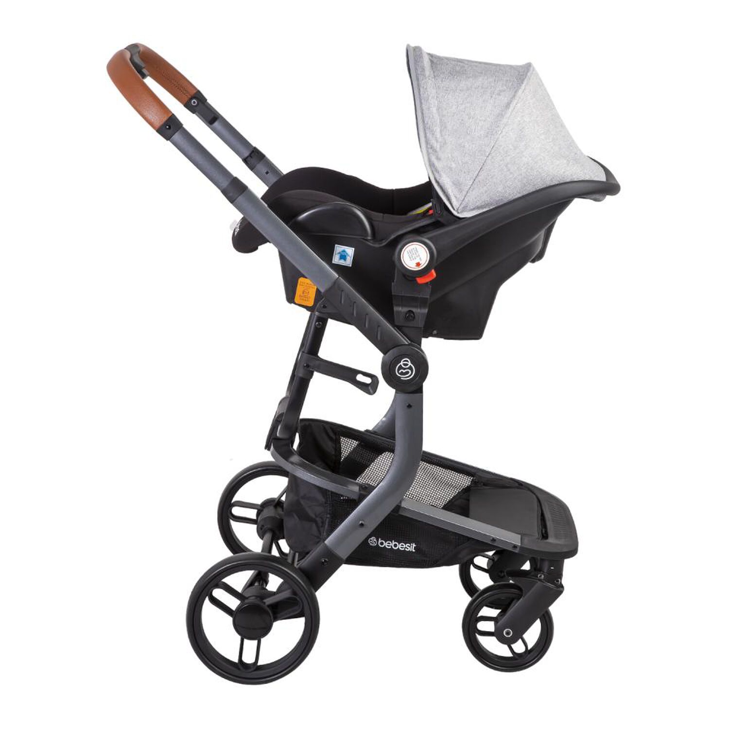 Coche Travel System Bebesit Taurus Gris image number 2.0
