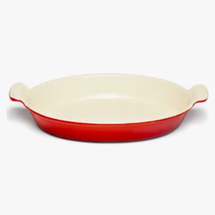 Plato De Hierro Enlozado 26 Cm Ovalado Rojo
