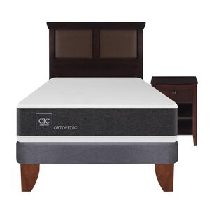 Cama Europea Cic Ortopedic / 1.5 Plazas / Base Normal + Set De Maderas