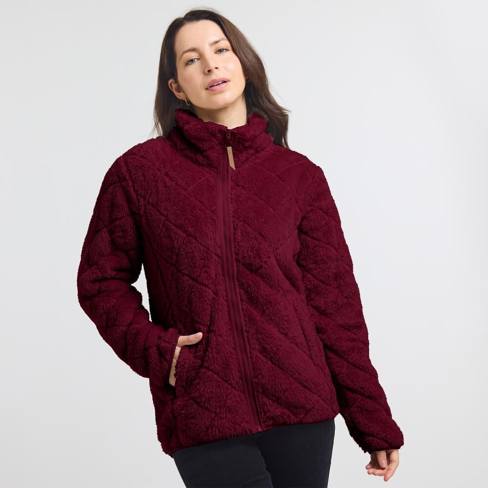 Polerón Quilt Fleece Regular Cuello Alto Mujer Geeps image number 0.0