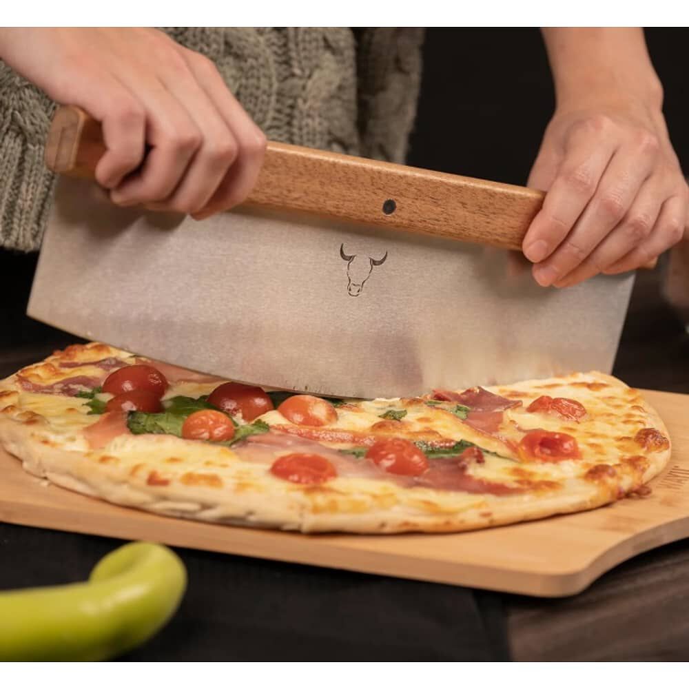 Cortador De Pizza Mango De Madera Y Filo Acero Wayu image number 2.0