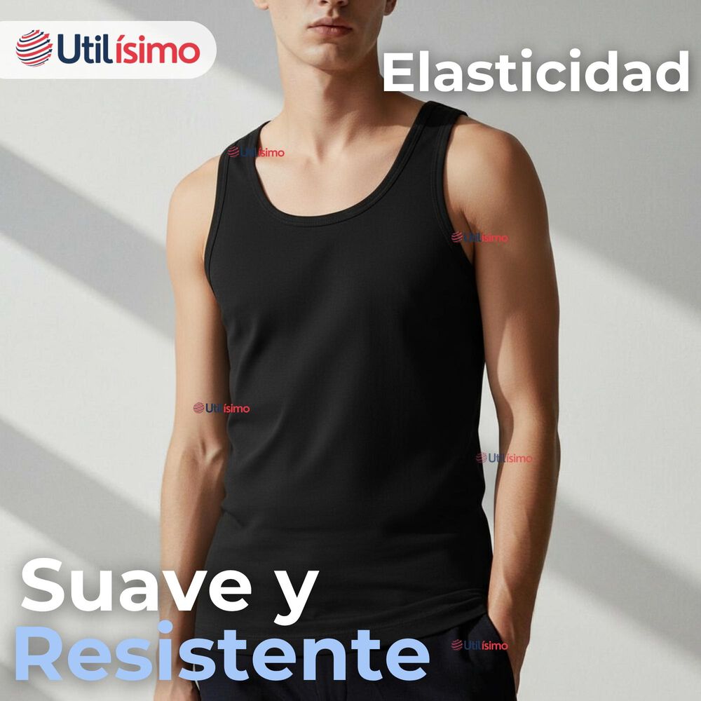 Camiseta Sin Manga Básica Suave 100% Algodón Colores Surtidos Hombre image number 7.0