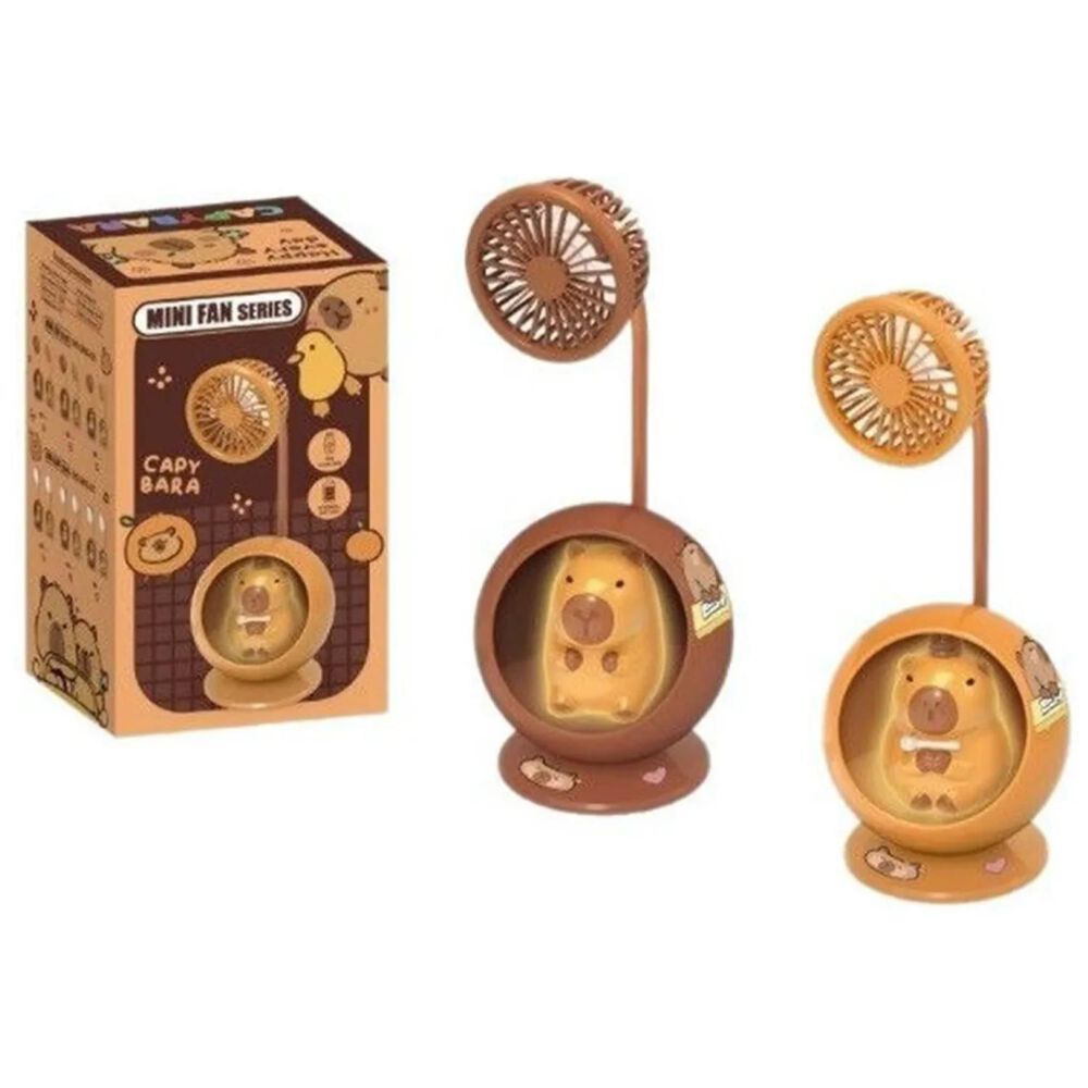 Mini Ventilador Y Lampara De Escritorio Usb Capibara image number 6.0