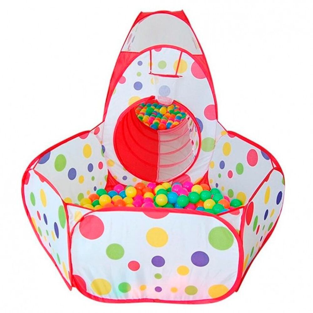 Carpa Tunel Alberca Gusano Pelotas Casa Did&aacute;ctico Rojo image number 4.0