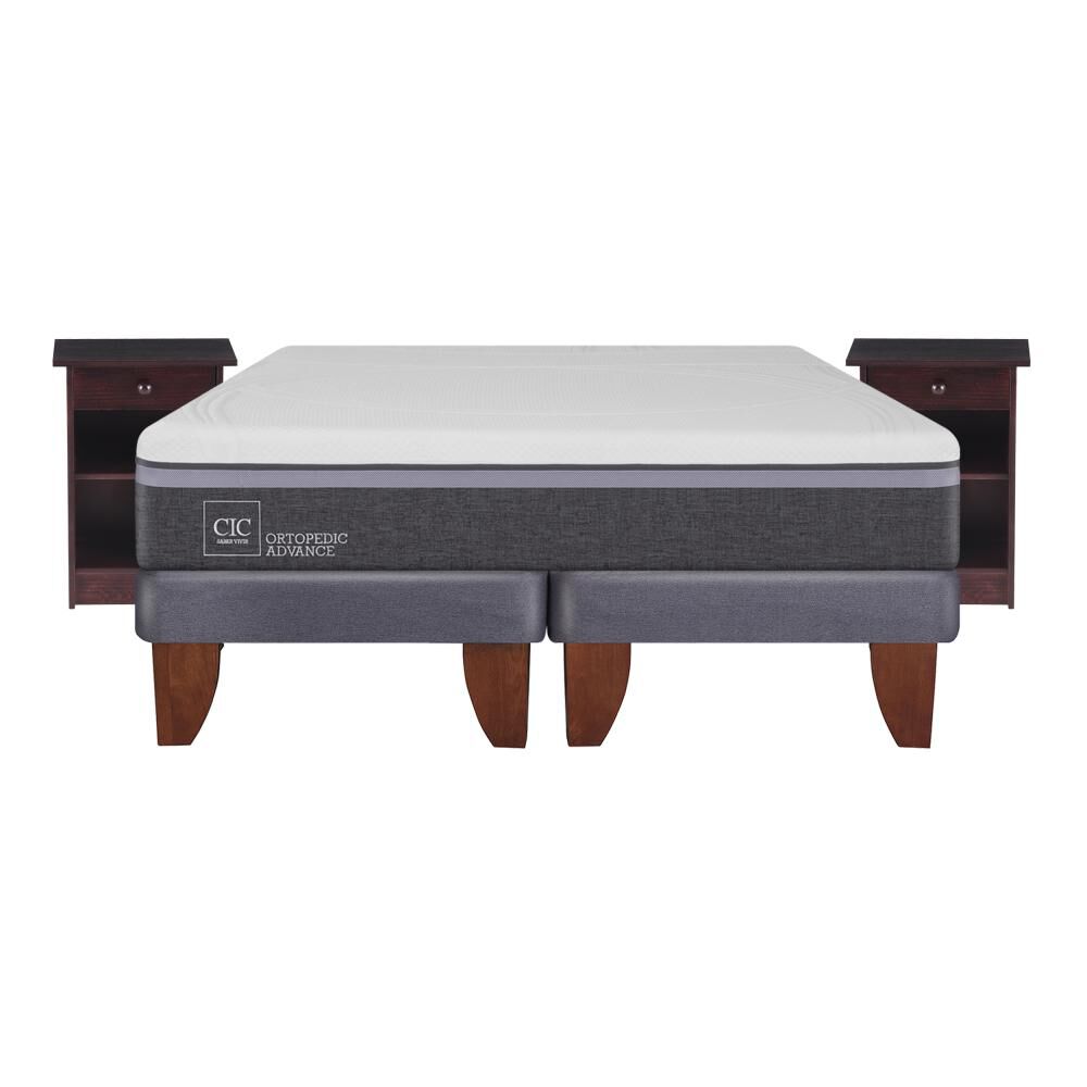 Cama Europea Cic Ortopedic / 2 Plazas / Base Dividida + Velador image number 0.0