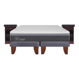Cama Europea Cic Ortopedic / 2 Plazas / Base Dividida + Velador