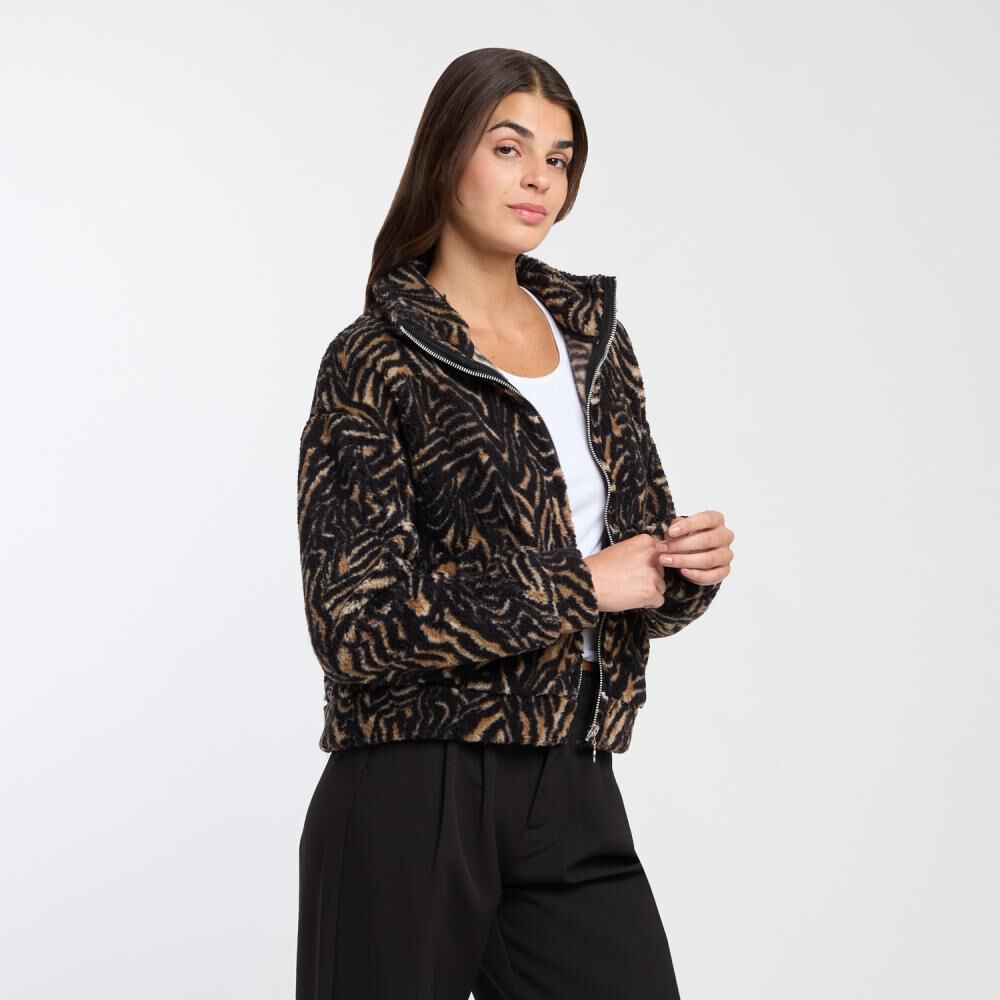 Polerón Chiporro Estampado Regular Cuello Alto Mujer Rolly Go image number 2.0