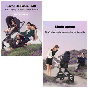 Coche De Paseo De Aluminio 2 Modos Emu Azul Lubabycas
