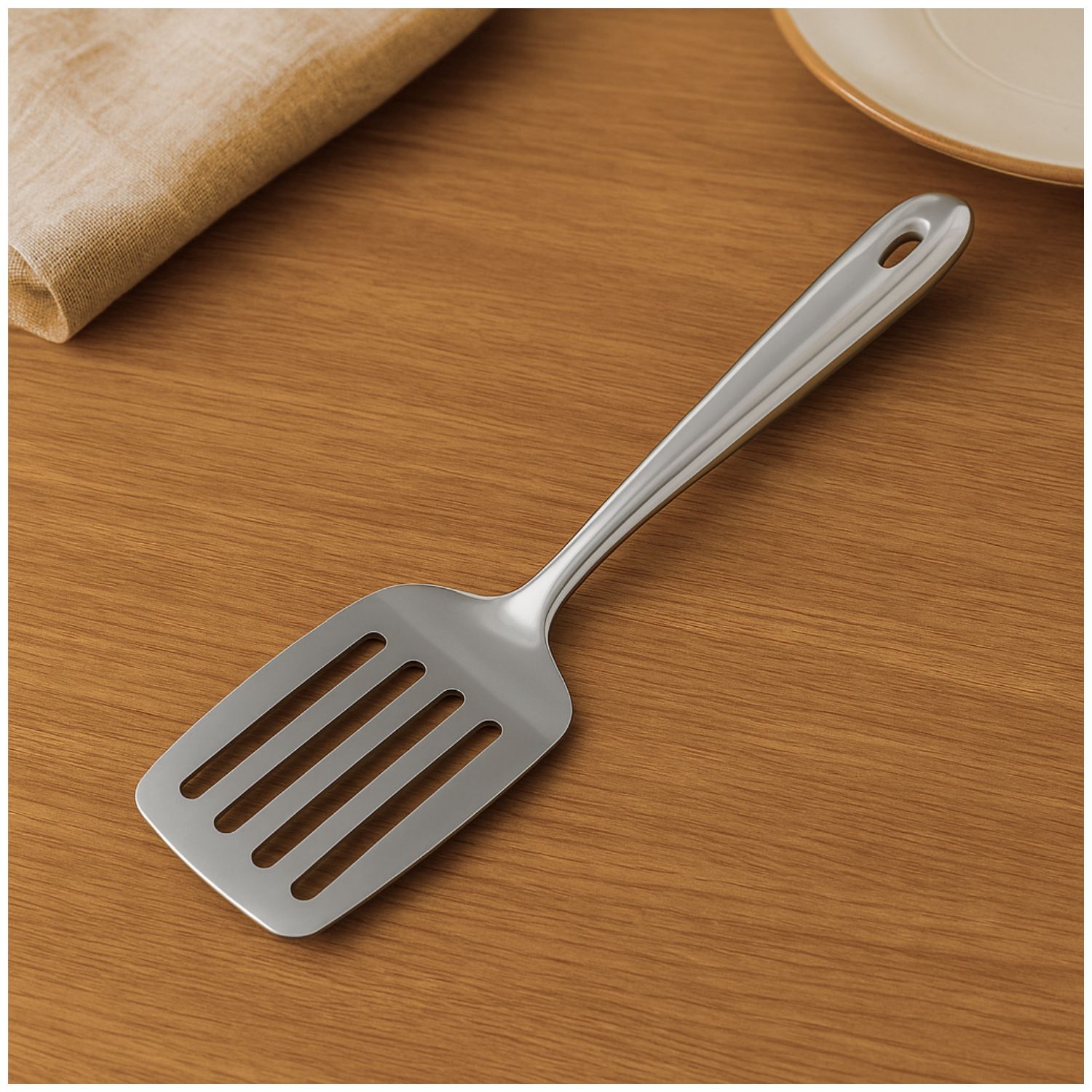Espatula De Cocina Ranurada Cuiner 33cm Acero Inoxidable image number 0.0