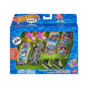 Hot Wheels Skate Multipack 4 Fingerboards + Tenis Moradas Y Negras