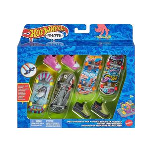Hot Wheels Skate Multipack 4 Fingerboards + Tenis Moradas Y Negras