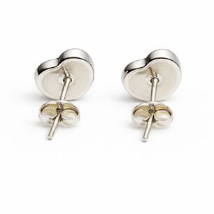 Aros Lapisl&aacute;zuli Coraz&oacute;n Plata 950 Tornillo Mariposa Mujer Elegantes Piedra Azul