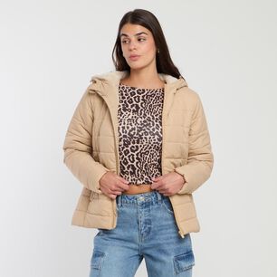Parka Básica Regular Cuello Alto Con Capucha Mujer Rolly Go