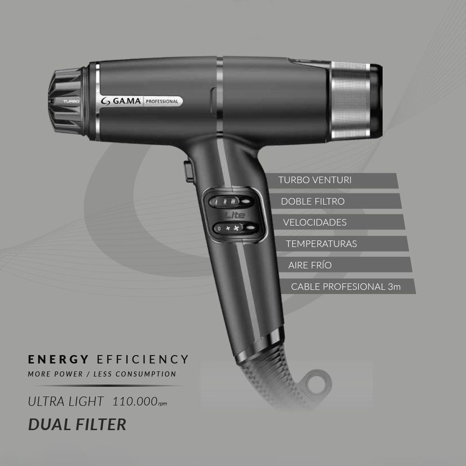 Secador De Pelo Gama Iq Lite Black image number 11.0