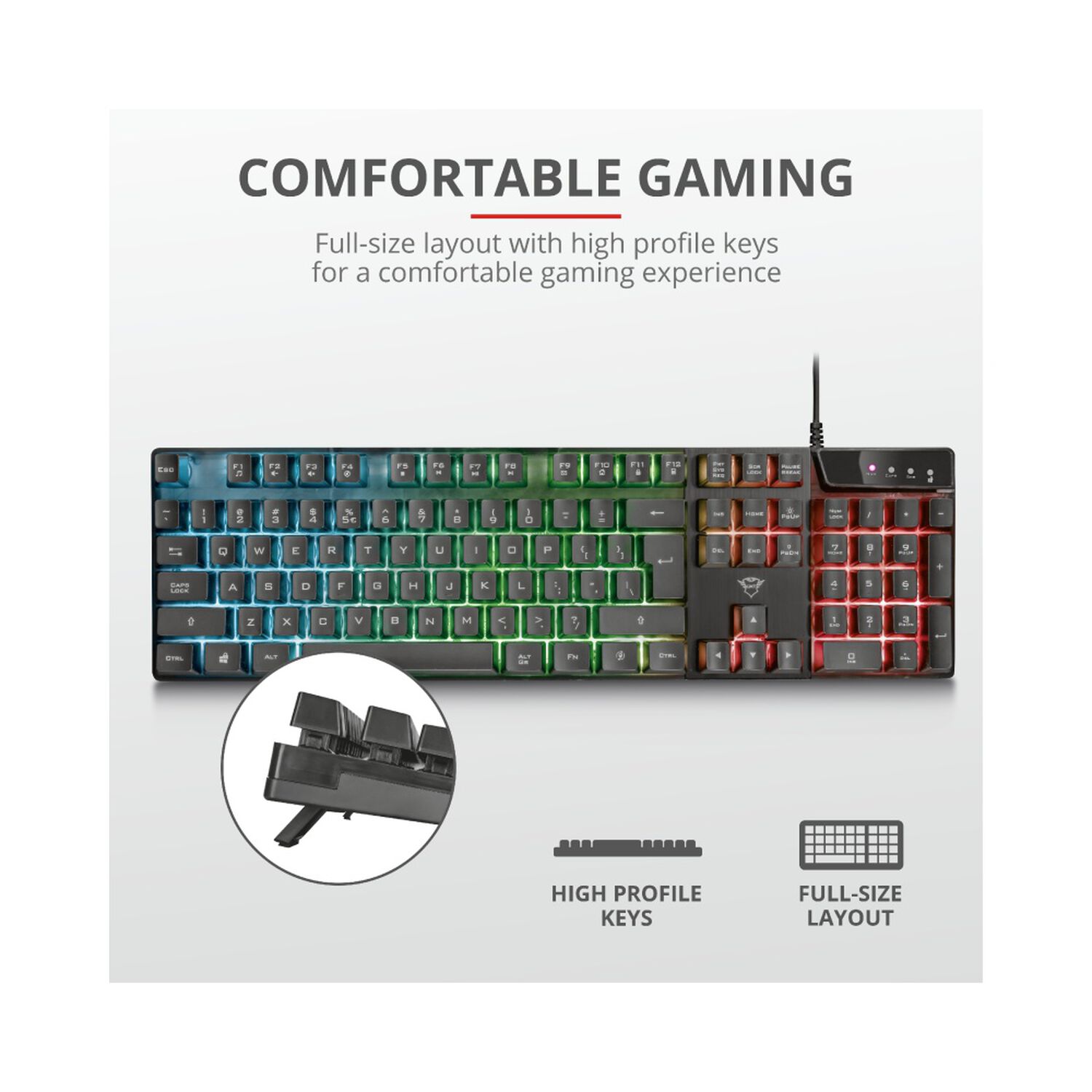 Teclado Gamer Trust Azor Gxt 835 Rgb Full Anti Ghosting image number 7.0