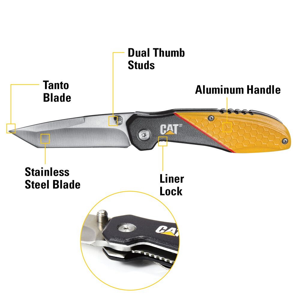 Cuchillo Navaja Plegable Cat 980047 Tanto image number 5.0