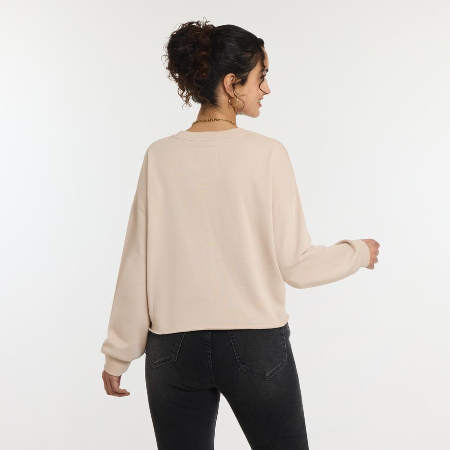 Poler&oacute;n Crop Estampado Cuello Redondo Mujer Freedom image number 3.0