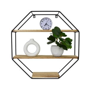 Repisa Organizador Decorativa Hexagonal Pared Flotante