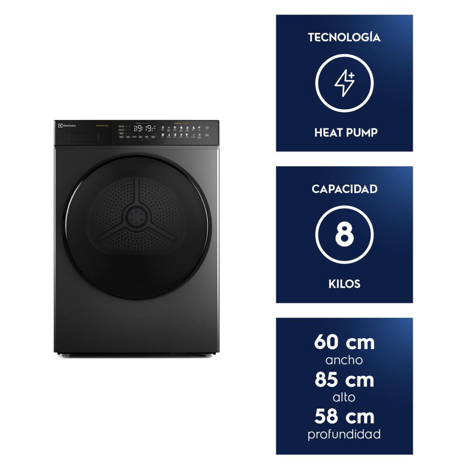 Secadora Electrolux ETDHP8SZ Bomba de calor / 8 Kilos image number 9.0