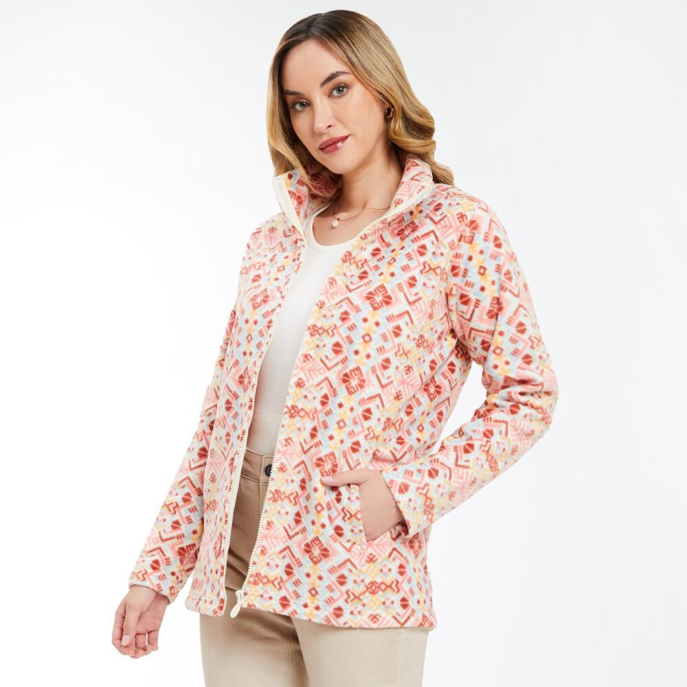 Polerón Estampado Zipper Cuello Alto Mujer Geeps image number 2.0