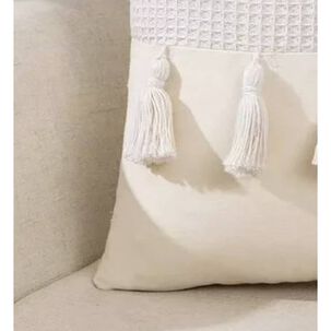 Pack 2 Fundas De Coj&iacute;n 45x45cm Dise&ntilde;o Lino Tejida Con Flecos
