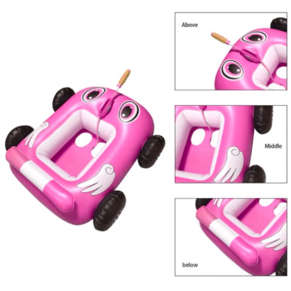 Flotador Autito Inflable Con Pistola Lanza Agua Rosado image number 2.0