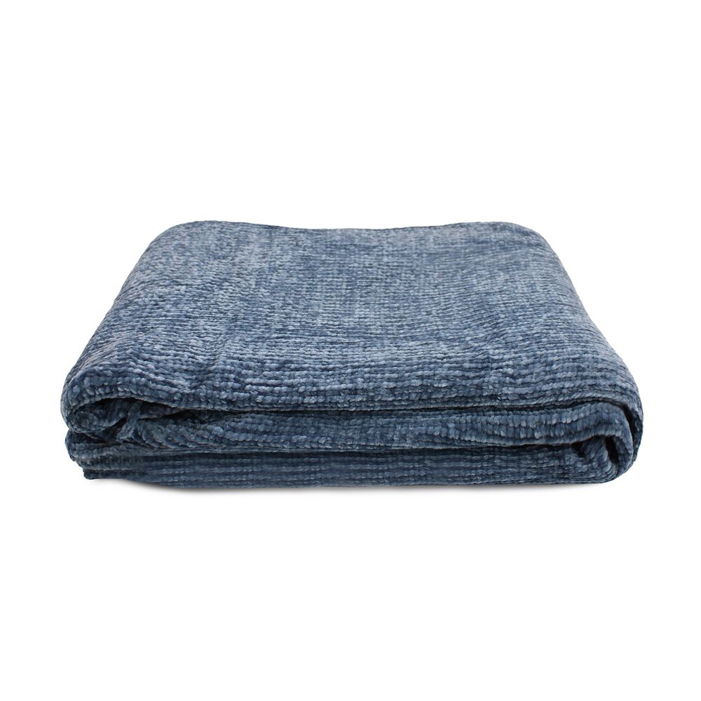 Manta De Cama Nautica Home Shiny Suavidad De Lujo 127x152cm Azul image number 3.0