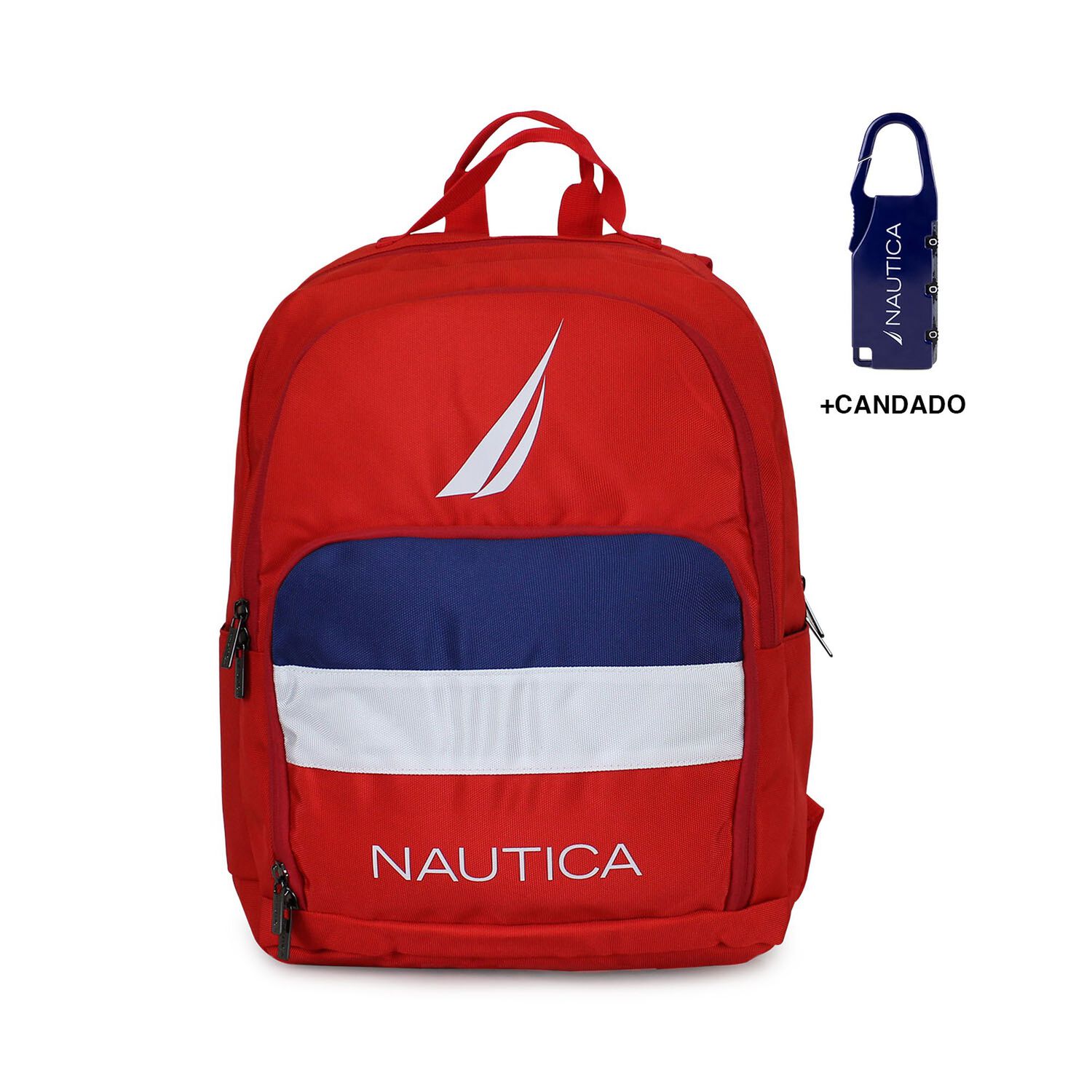 Mochila P&oacute;lux Roja Nautica + Candado image number 0.0