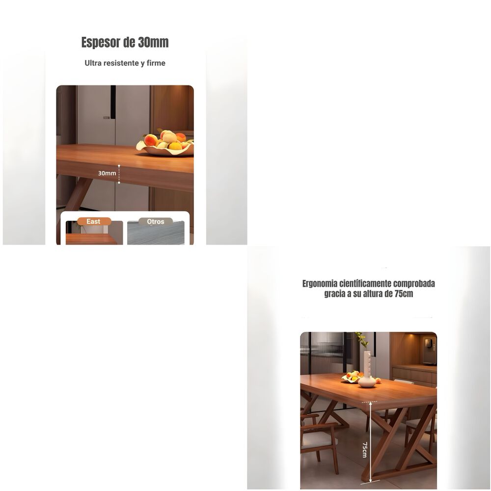 Comedor De Madera 140x60x75cm &Uacute;ltra Elegante Lubabycas image number 3.0