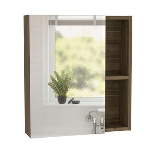 Botiquin De Ba&ntilde;o 1 Puerta 49.7x45x12.5 Cm Caf&eacute; Oscuro