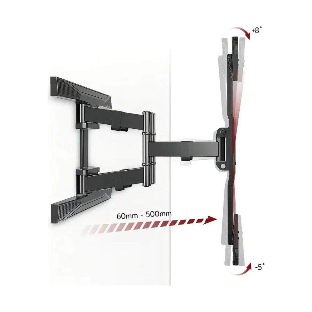 Brazo Articulado Base Tv Universal Soporte 55-85 Negro image number 1.0