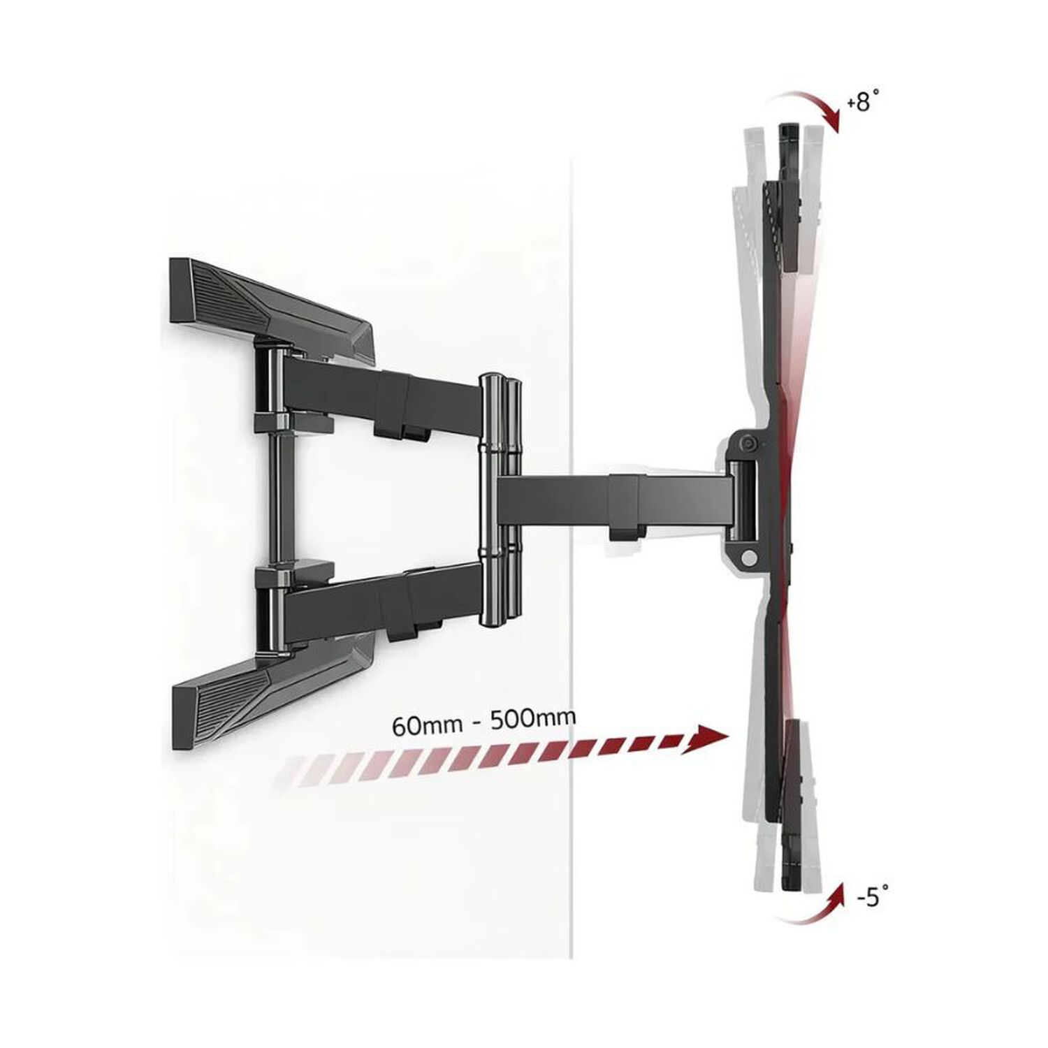 Brazo Articulado Base Tv Universal Soporte 55-85 Negro image number 1.0