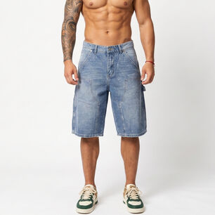 Short Bermuda Denim Brillos Relaxed Fit Hombre Diamond