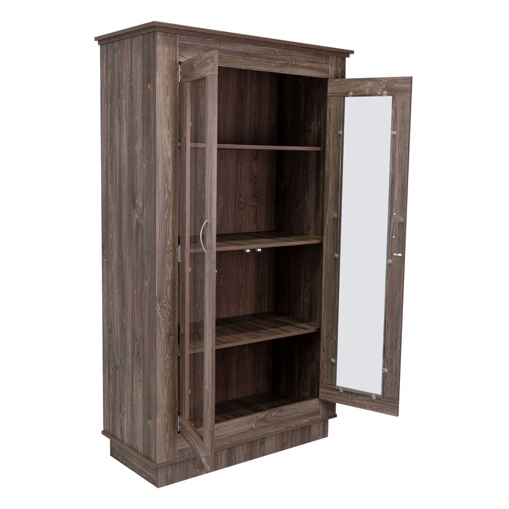 Viitriina 2 Puertas 3 Estantes Fm-005c Caf&eacute; Oscuro image number 5.0