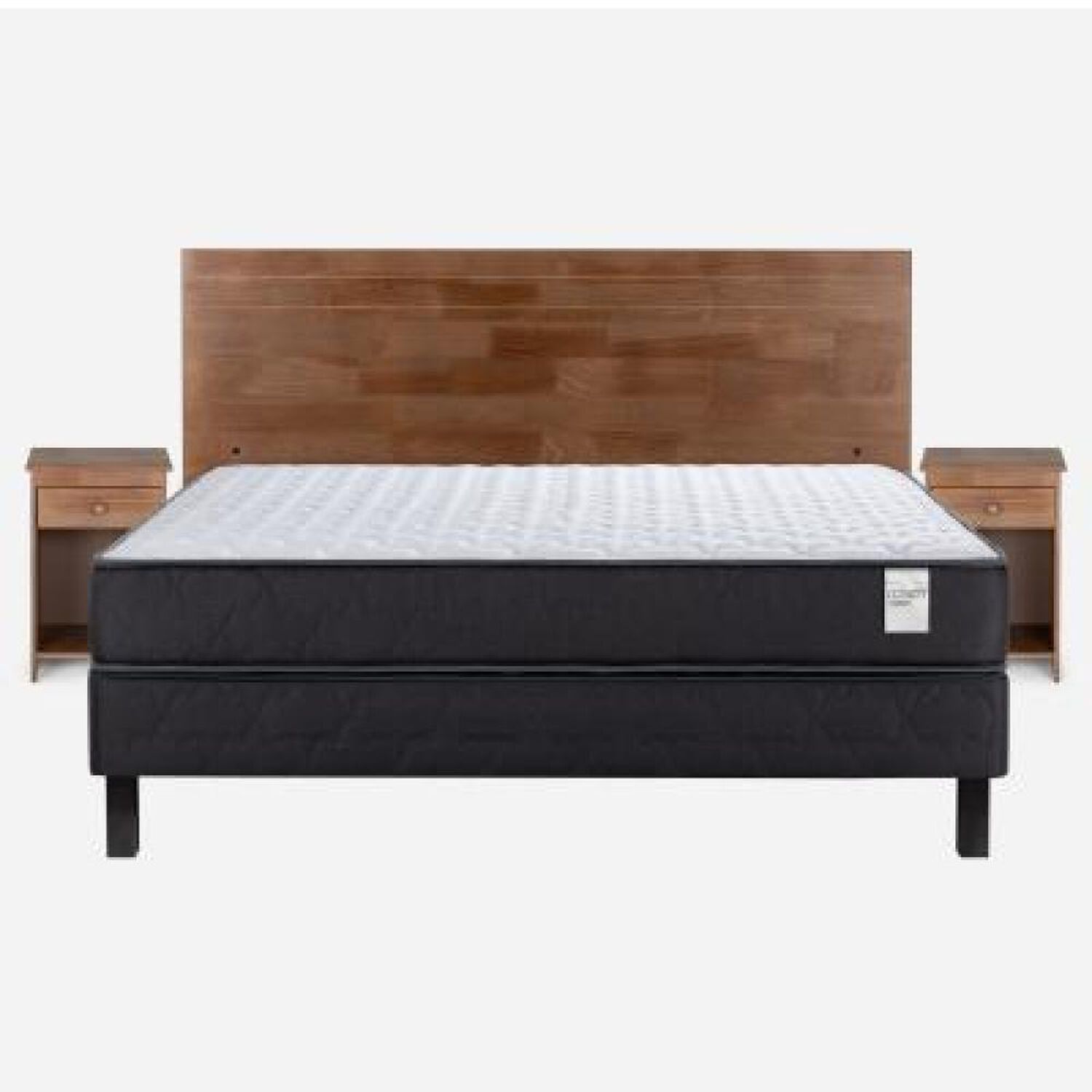 Cama Europea Rosen Wave / 2 Plazas / Base Normal + Set De Maderas Tabor Caramelo image number 6.0