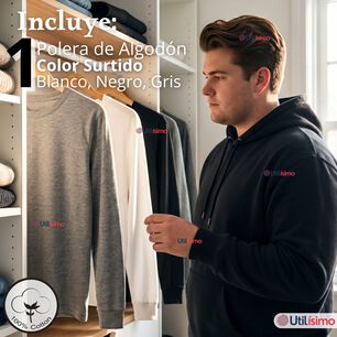 Polera Algod&oacute;n Manga Larga Cuello Redondo Primera Capa Hombre