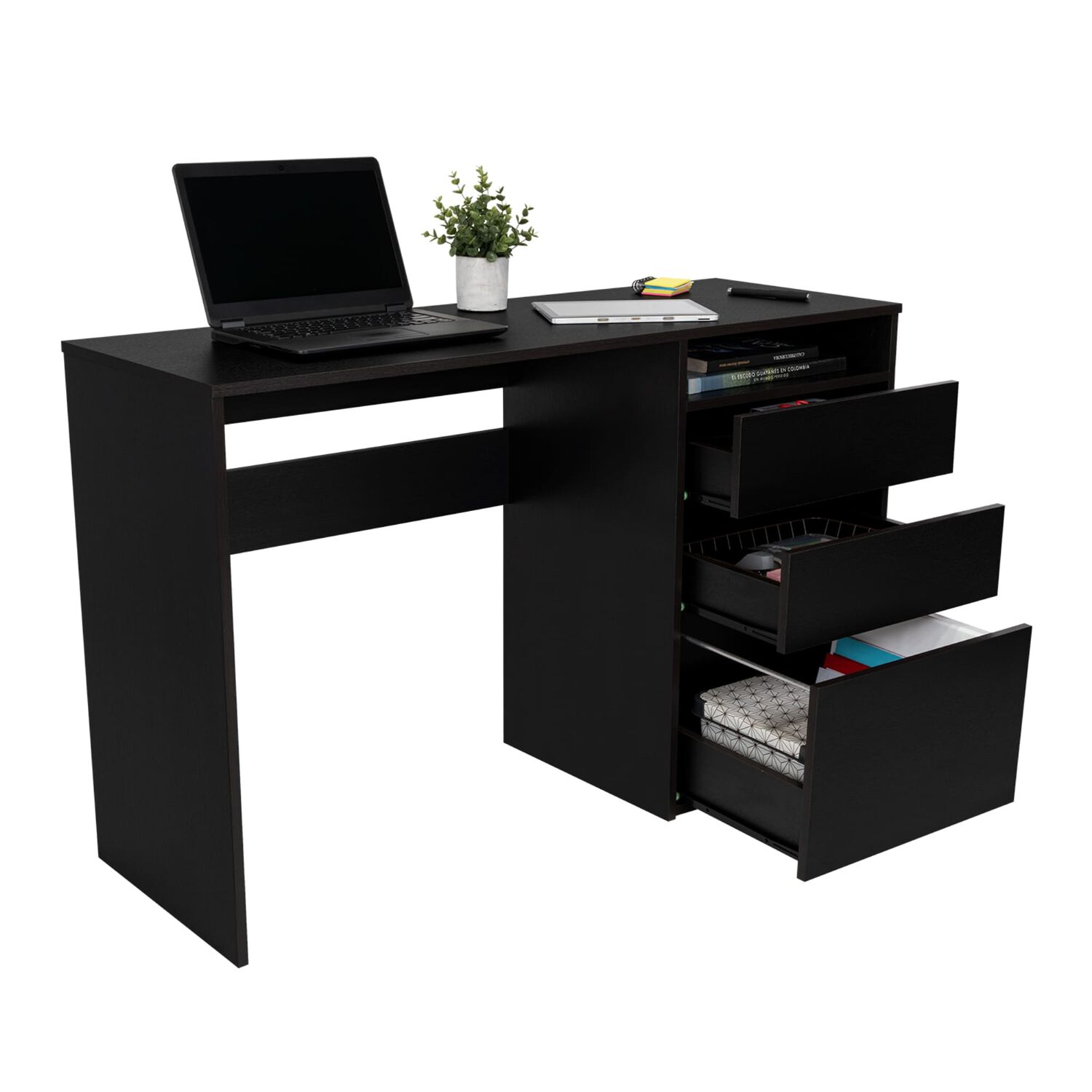 Escritorio 3 Cajones Fm-049n - Negro image number 4.0