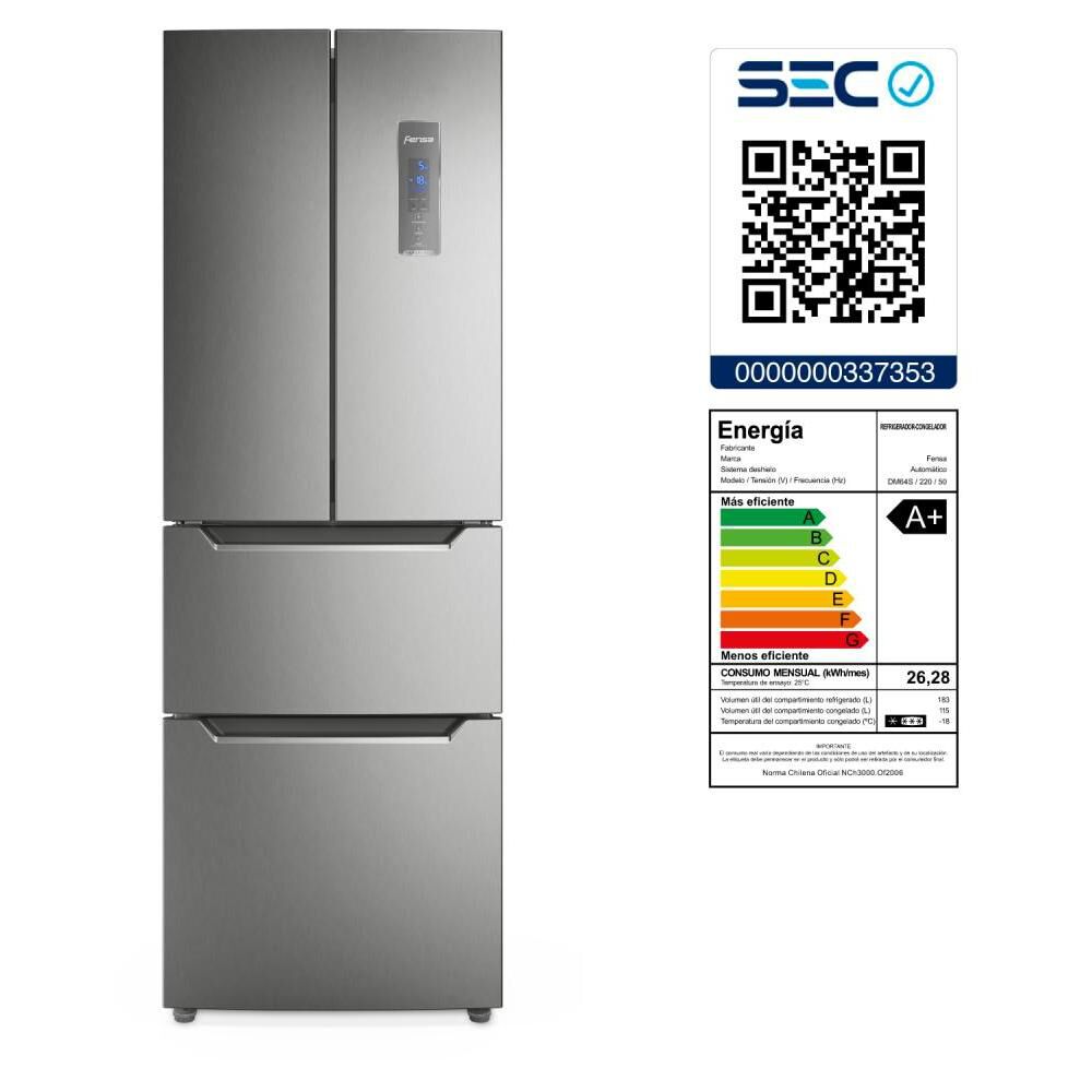 Refrigerador French Door Fensa DM64S / No Frost / 298 Litros / A+ image number 10.0