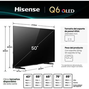 Qled 50" Hisense 50Q6QV / Ultra HD 4K / Smart TV