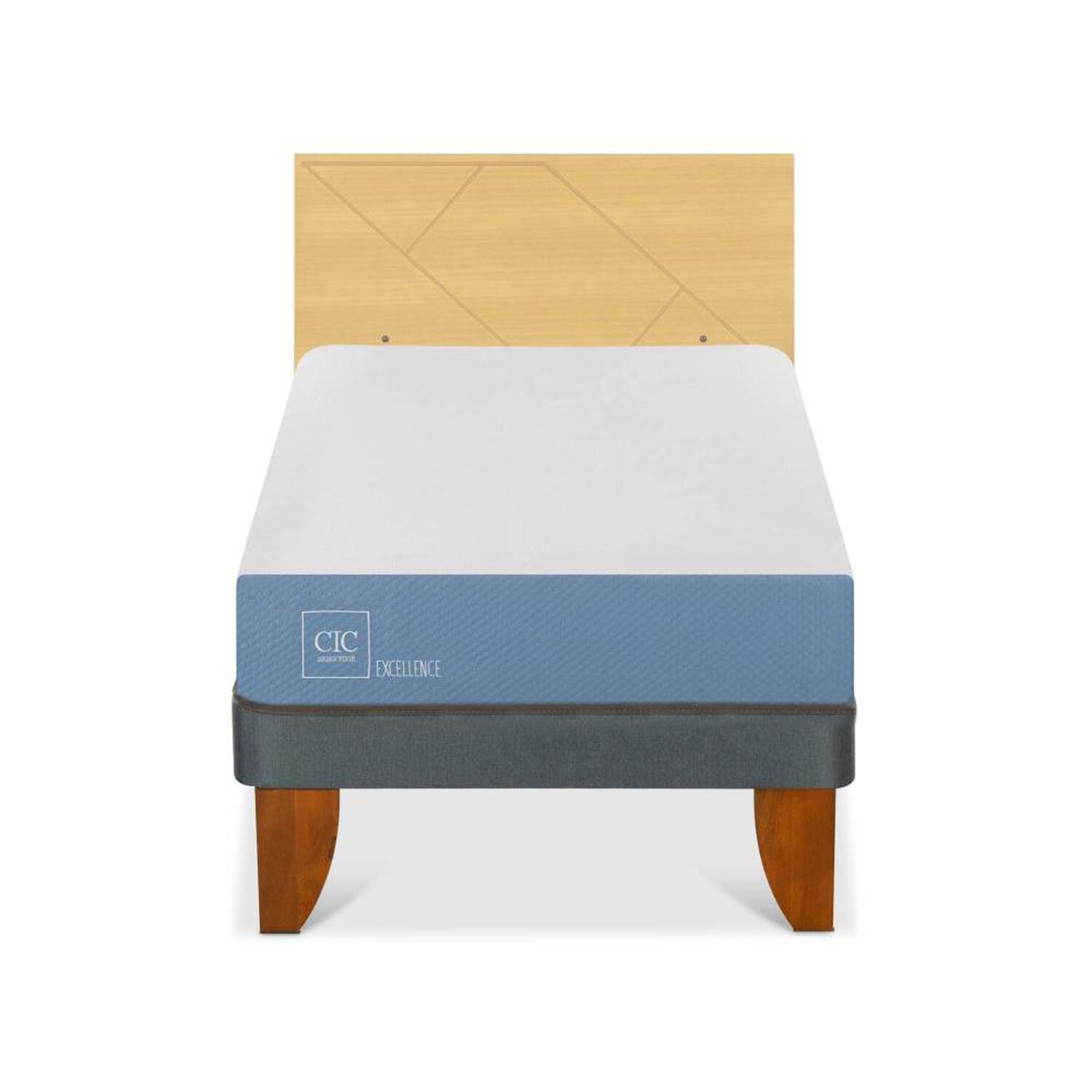 Cama Europea Cic Excellence / 1 Plaza / Base Normal + Respaldo image number 0.0