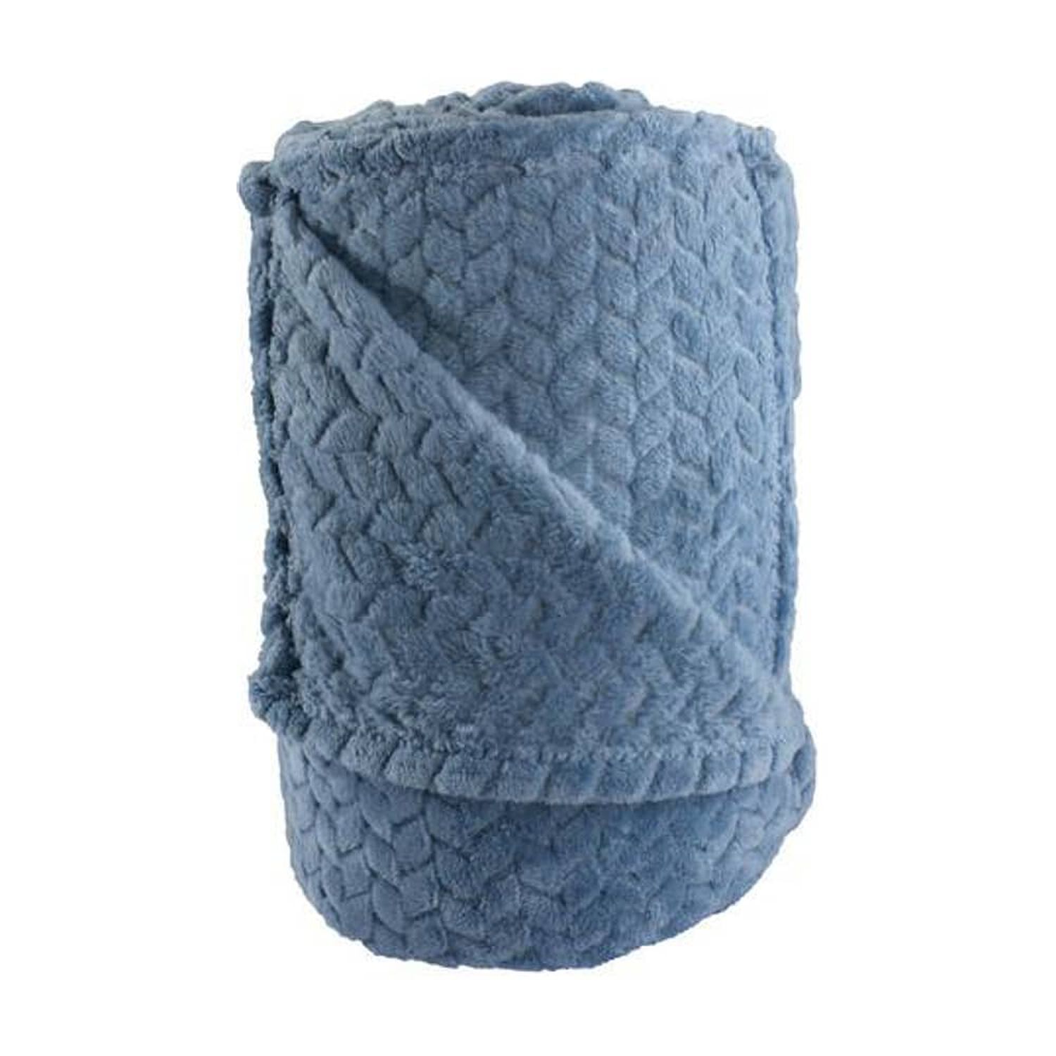 Frazada Andes Jacquard Flannel Azul 2 Plaza image number 0.0
