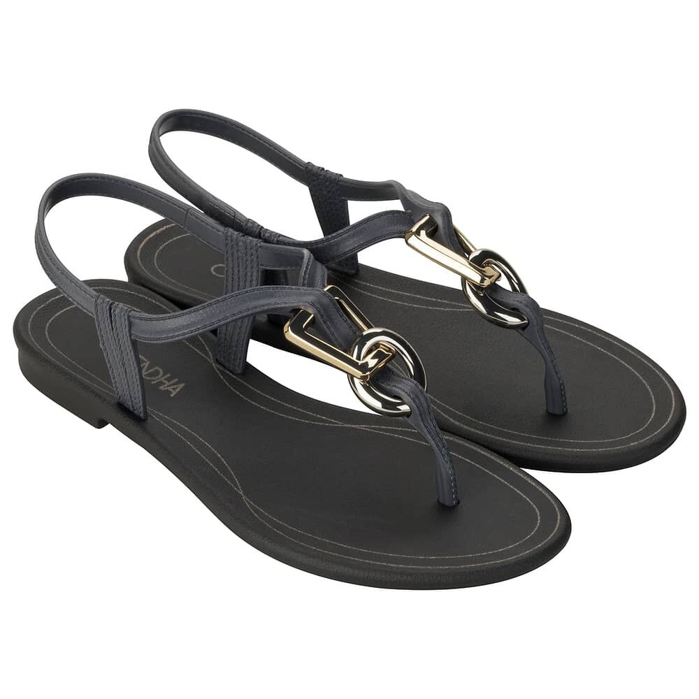 Sandalia Mujer Gris/negro Exuberante Grendha image number 0.0